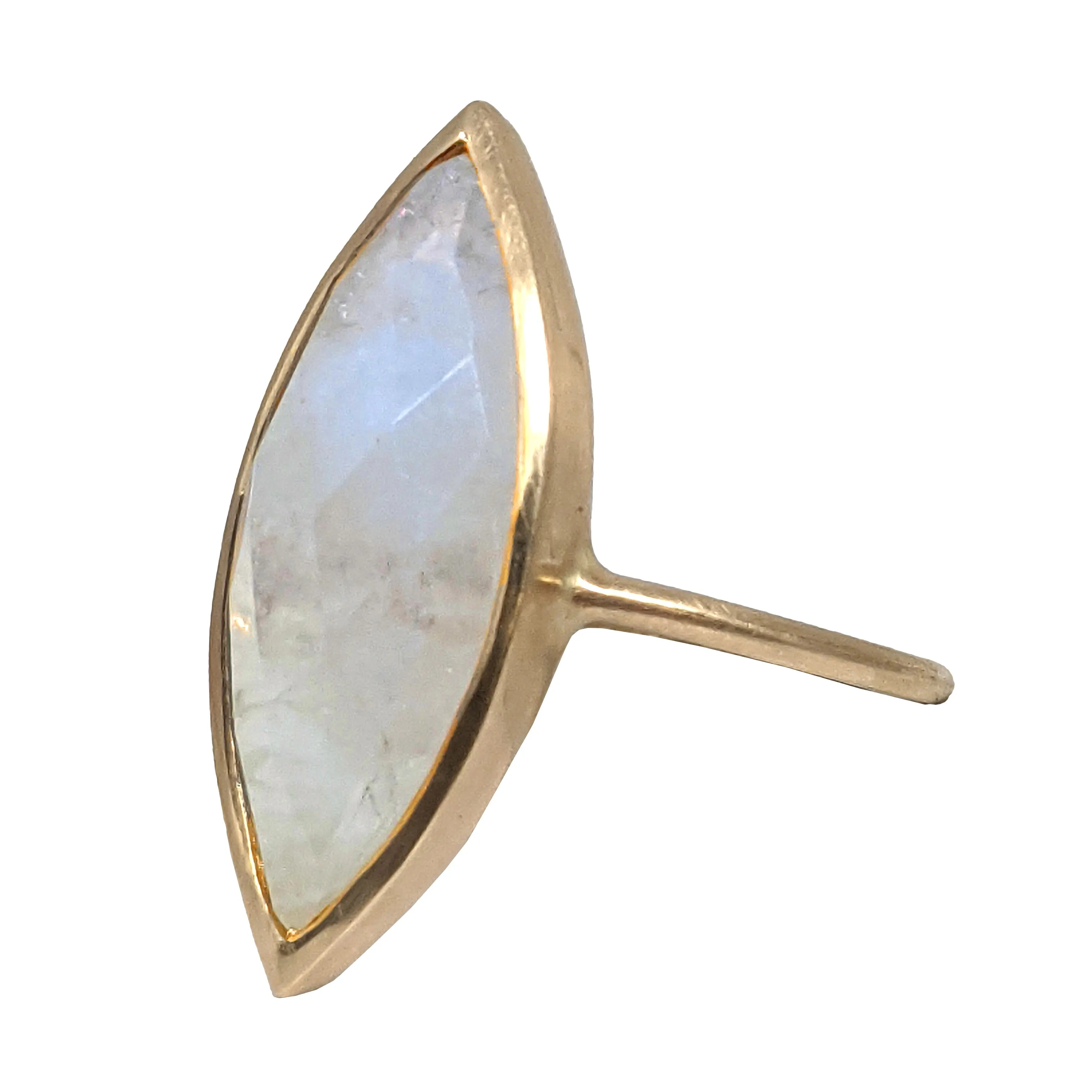 Rainbow Moonstone Marquise Ring in 14k Gold by Margaret Solow