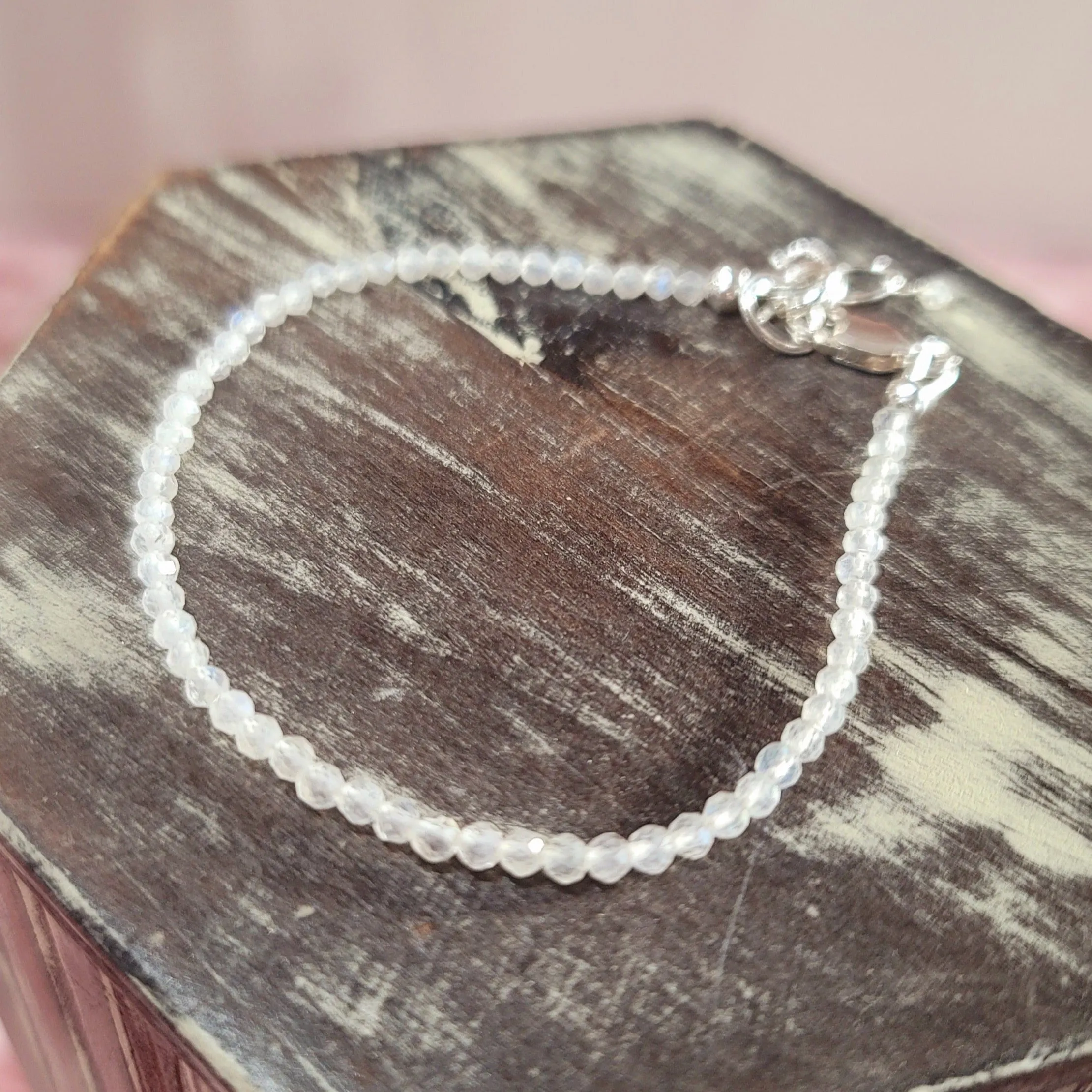 Rainbow Moonstone Micro Faceted Bracelet for New Beginnings