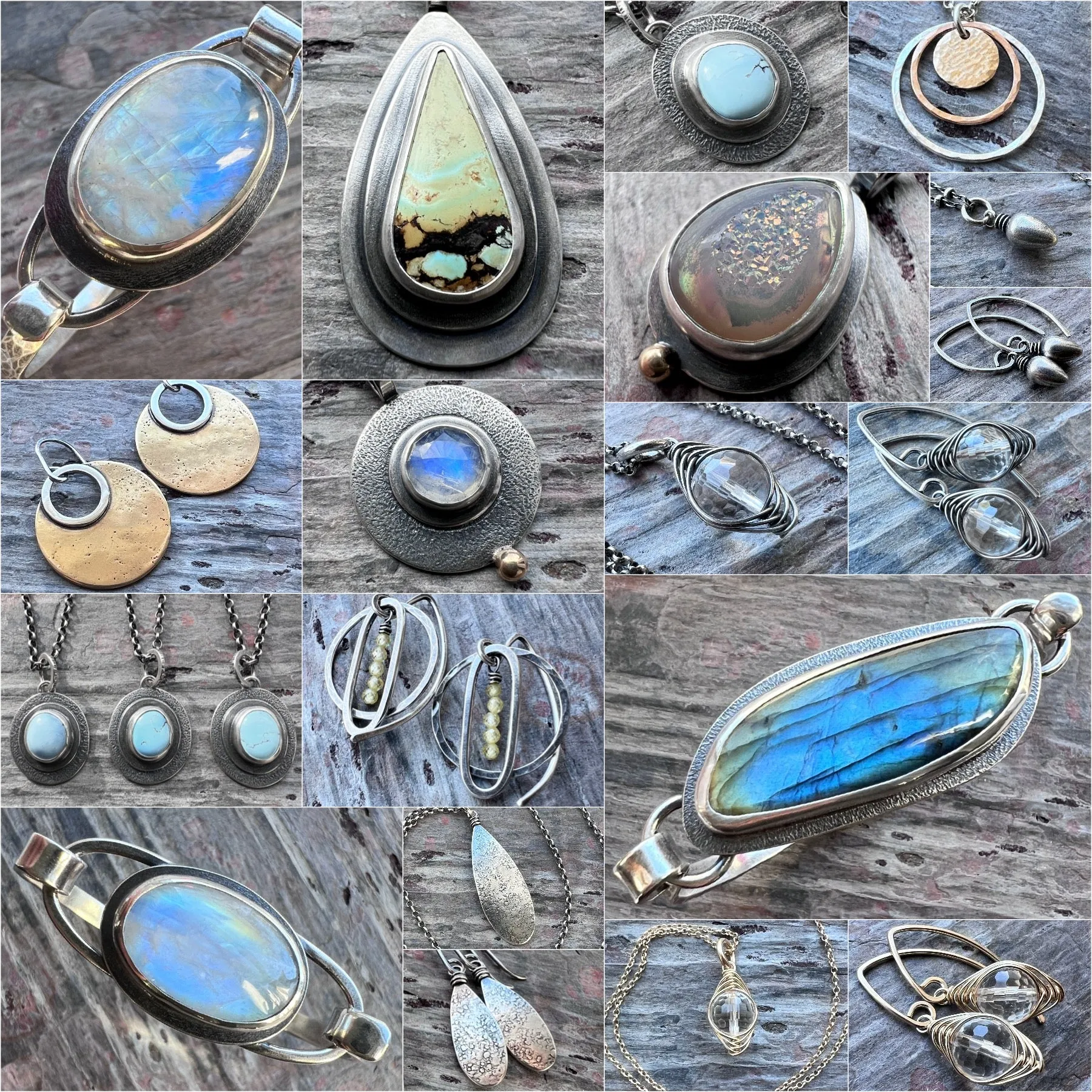 Rainbow Moonstone Sterling Silver Bracelet | Artisan Silver Cuff Bracelet