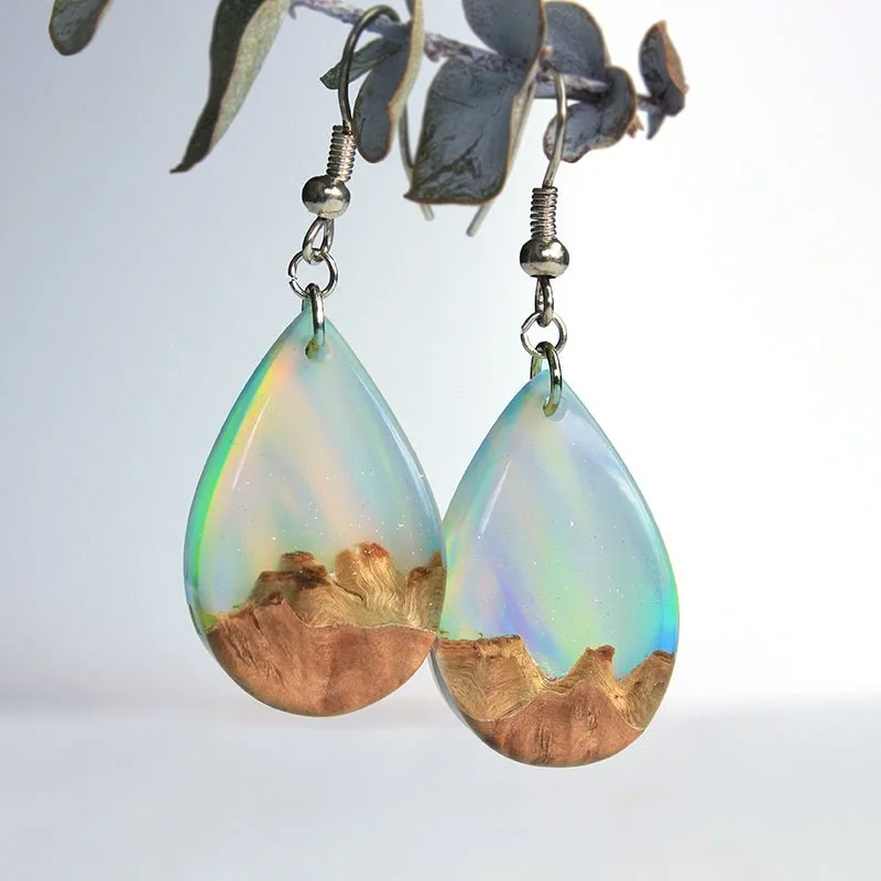 Rainbow Sky | opal earrings [raindrop]
