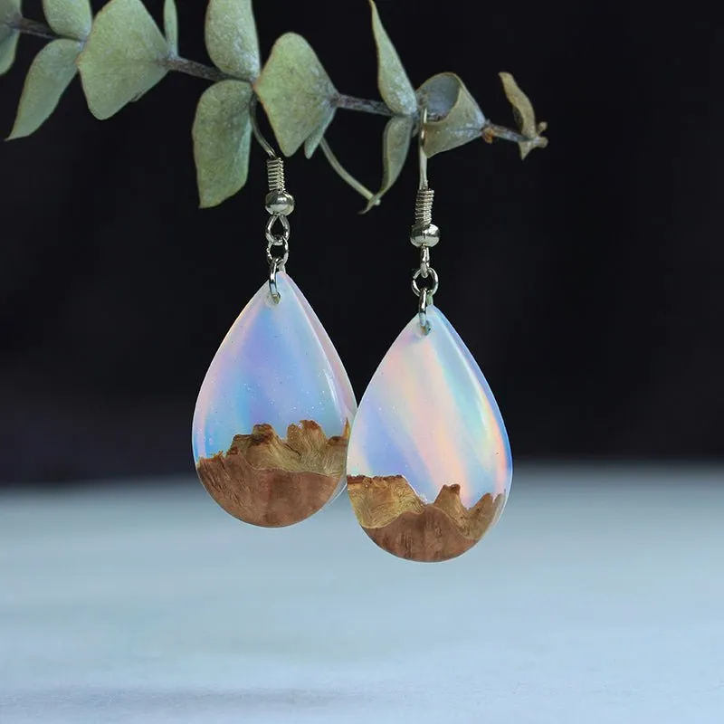 Rainbow Sky | opal earrings [raindrop]