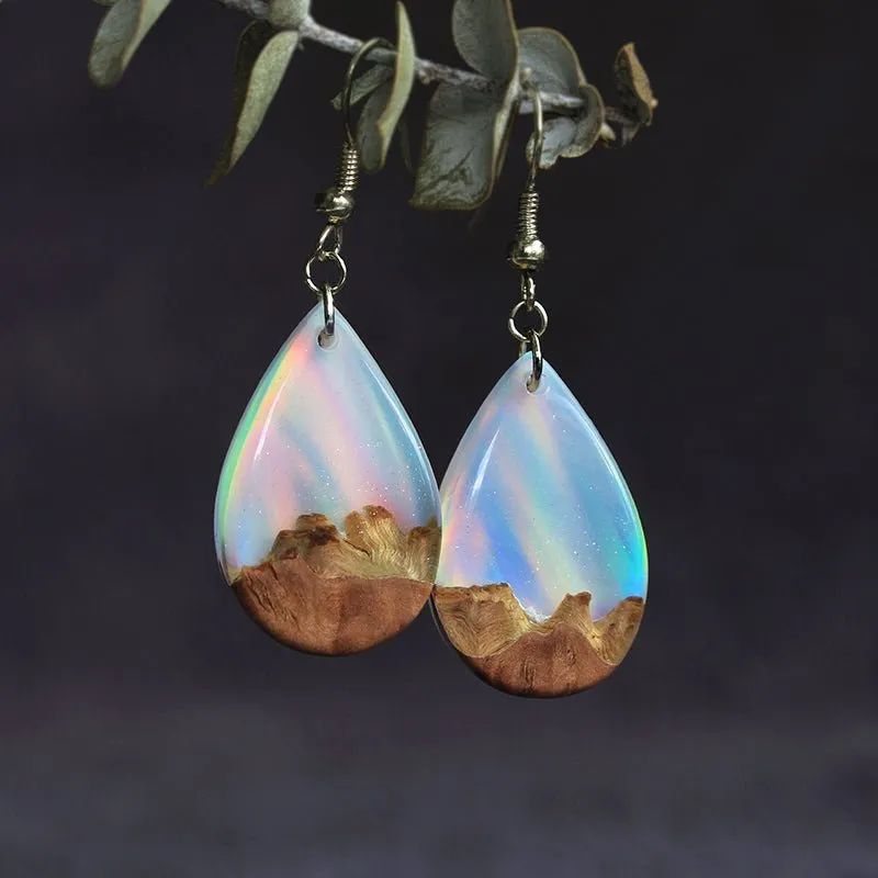 Rainbow Sky | opal earrings [raindrop]