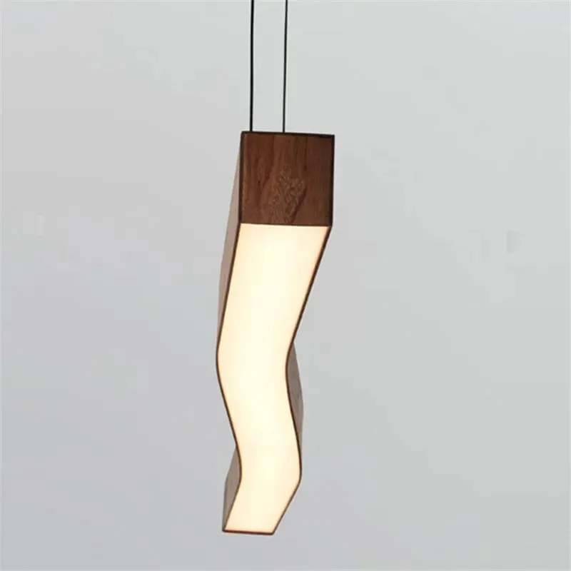 Reefornna Natural Wave Wood Linear Hanging Lamp