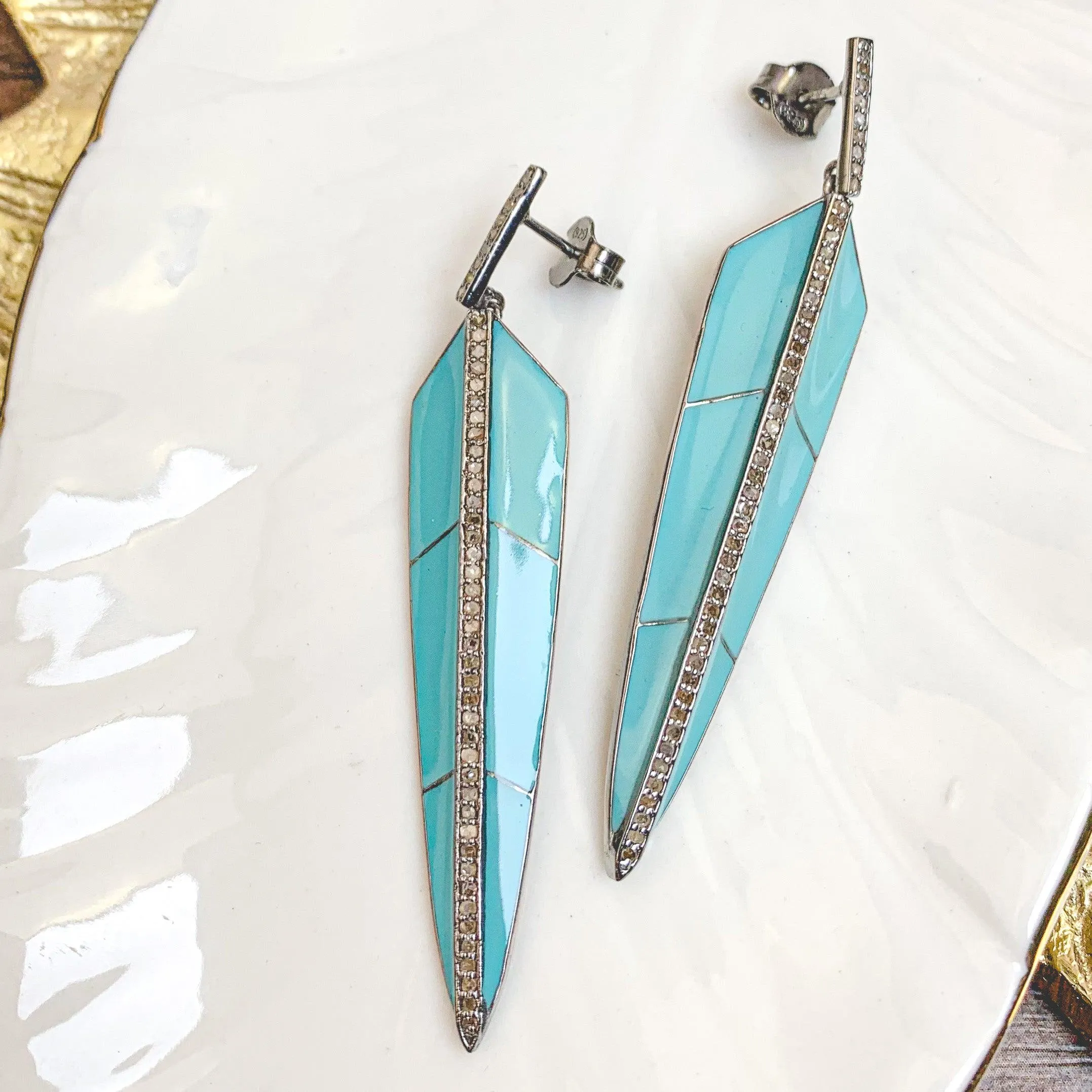 Retro Mod Diamond Earrings