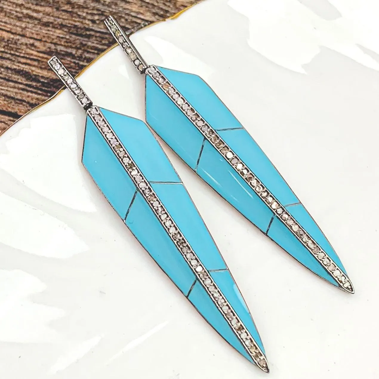 Retro Mod Diamond Earrings