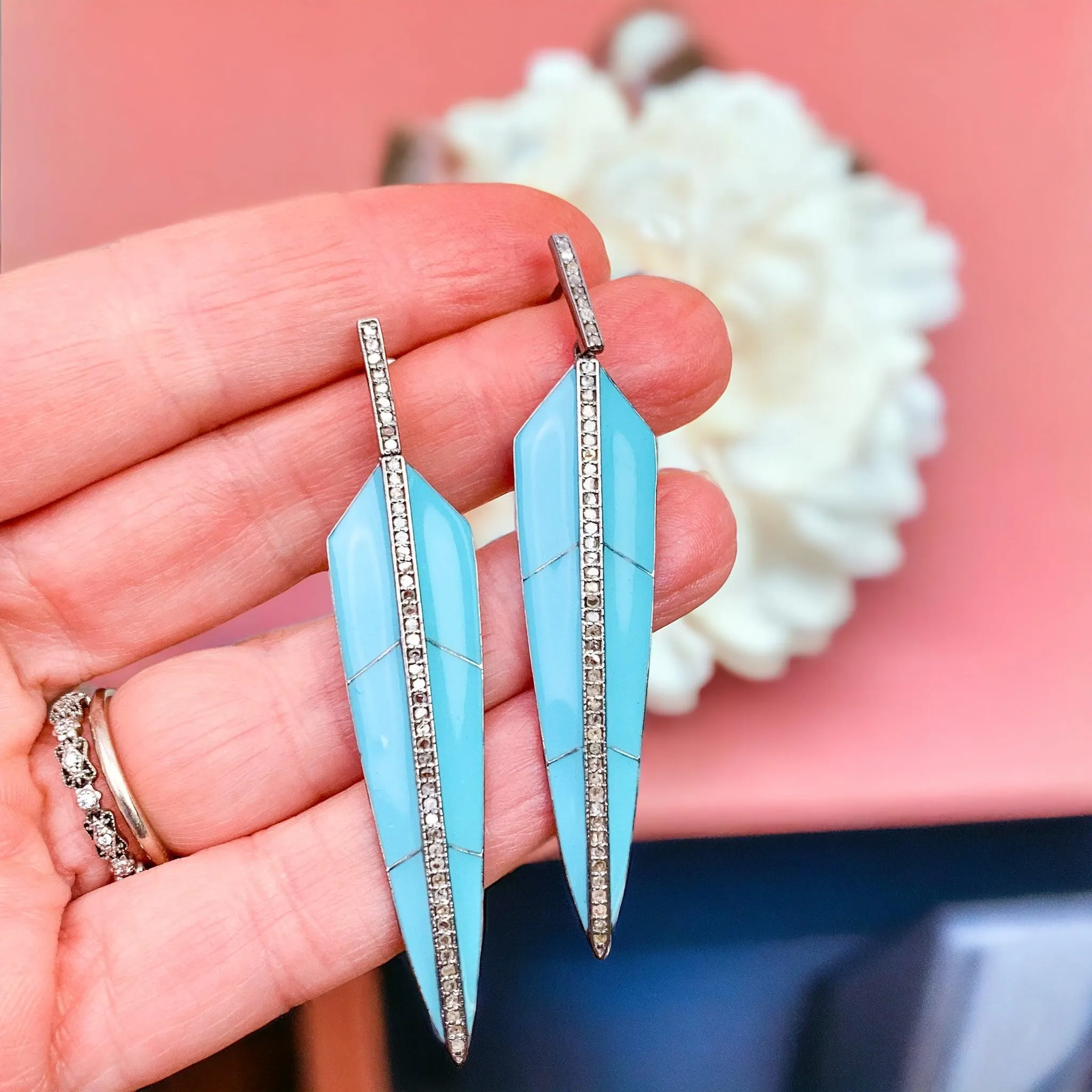 Retro Mod Diamond Earrings