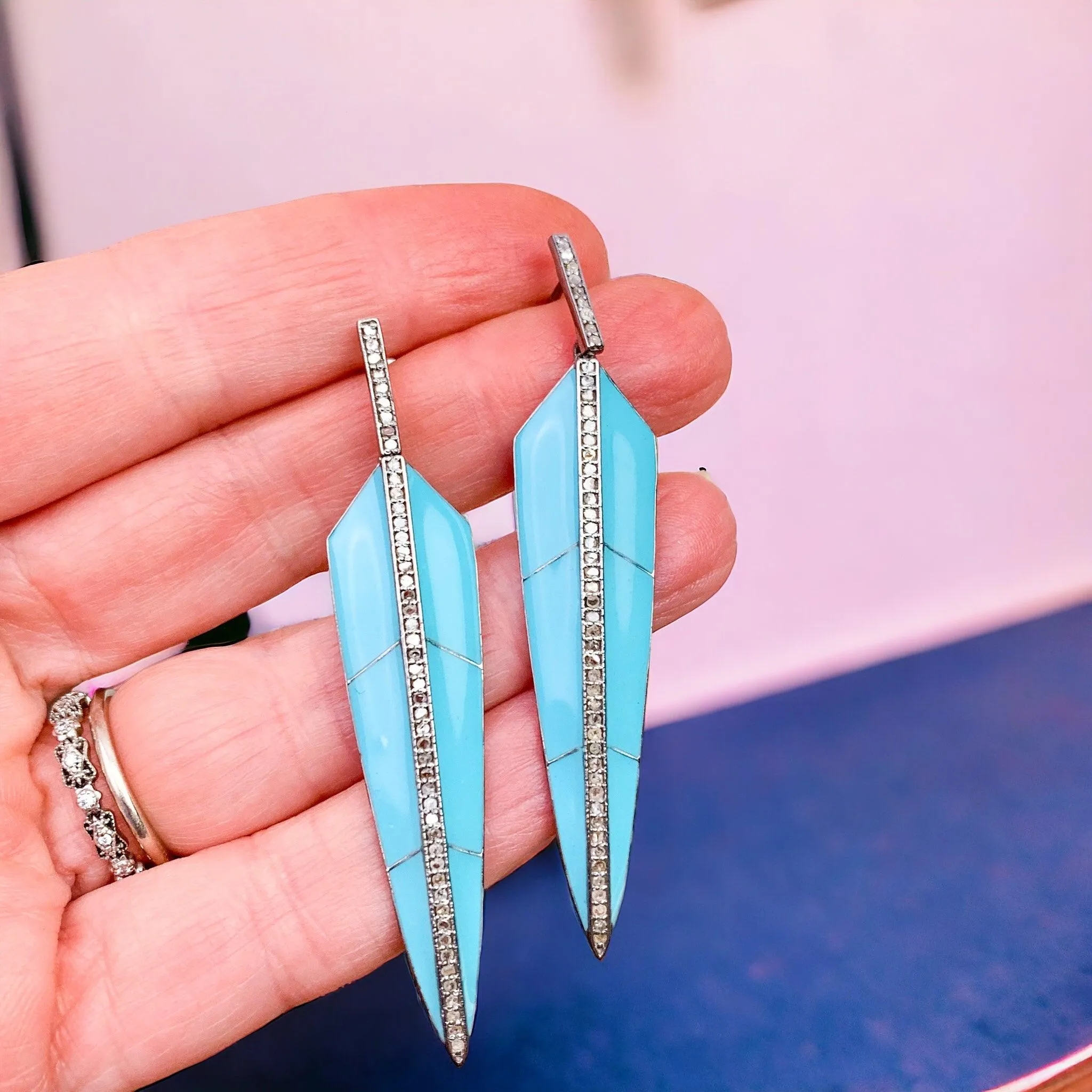 Retro Mod Diamond Earrings
