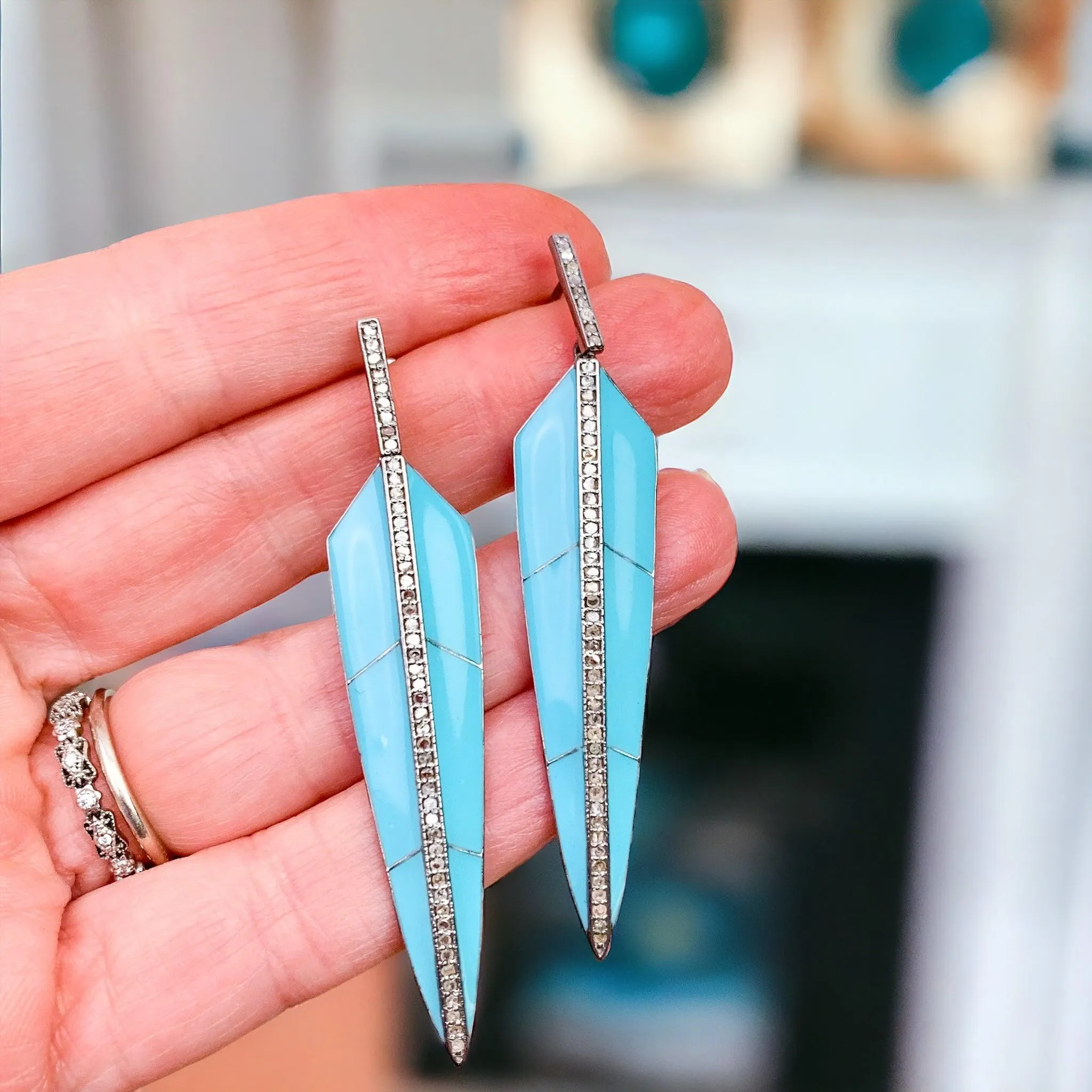 Retro Mod Diamond Earrings