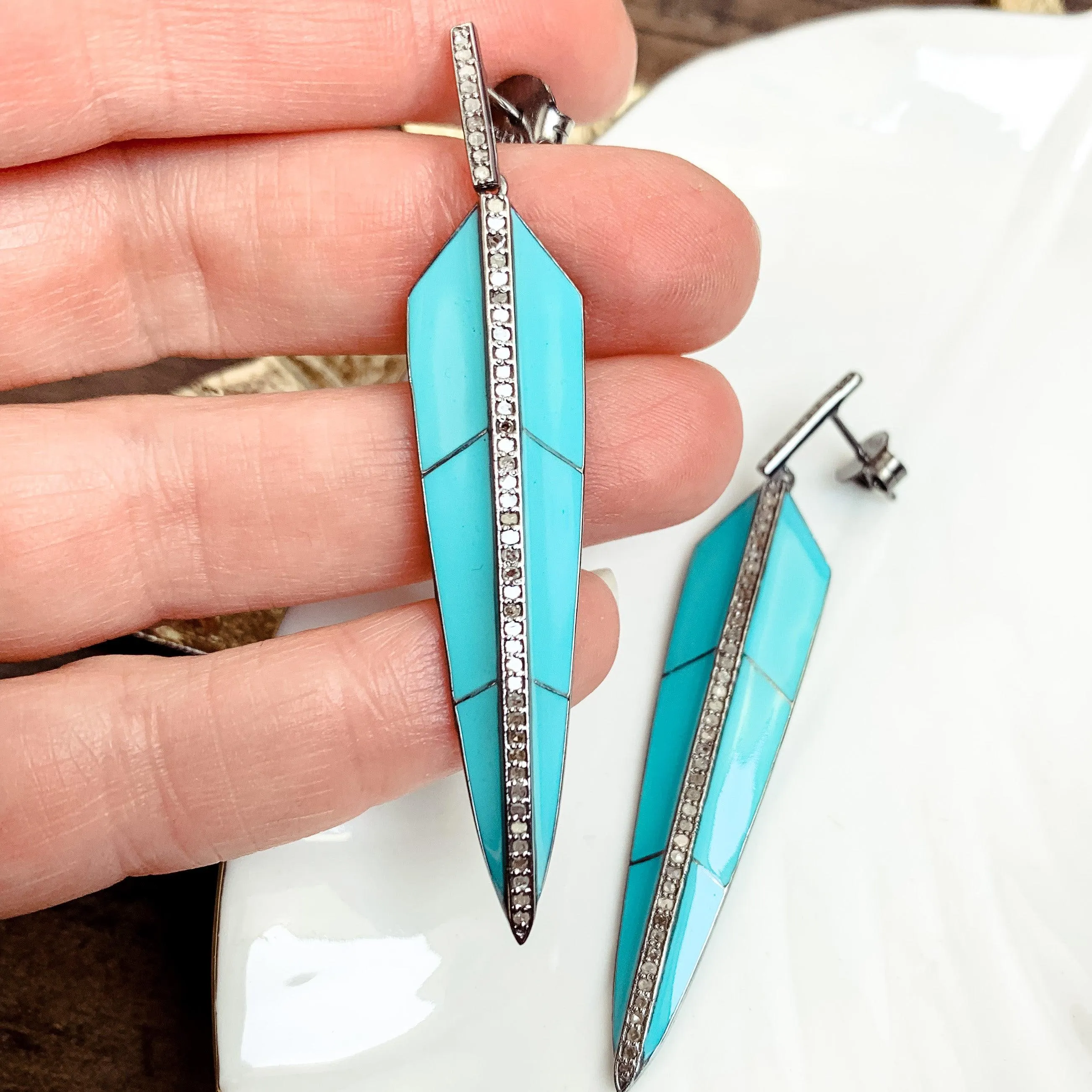 Retro Mod Diamond Earrings
