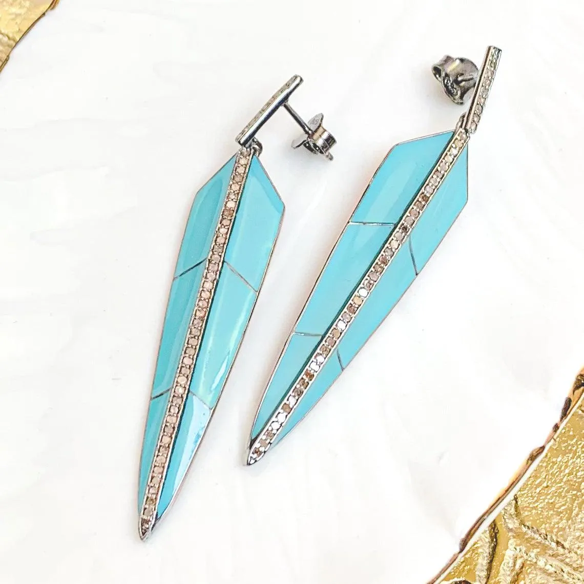 Retro Mod Diamond Earrings