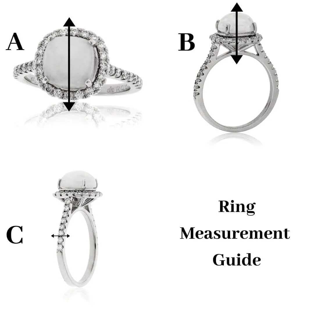 Round Green Diamond & Diamond Decorative Ring