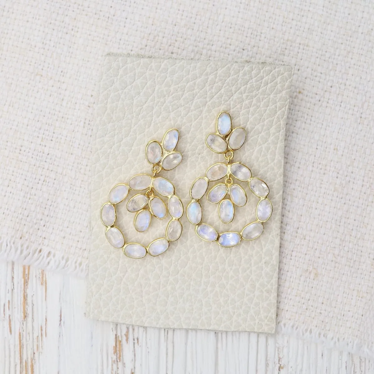 Royal Rainbow Moonstone Earrings