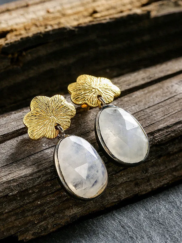 S925 Sterling Silver Flower Pattern Earrings