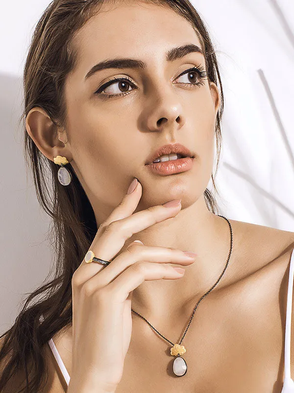 S925 Sterling Silver Flower Pattern Earrings