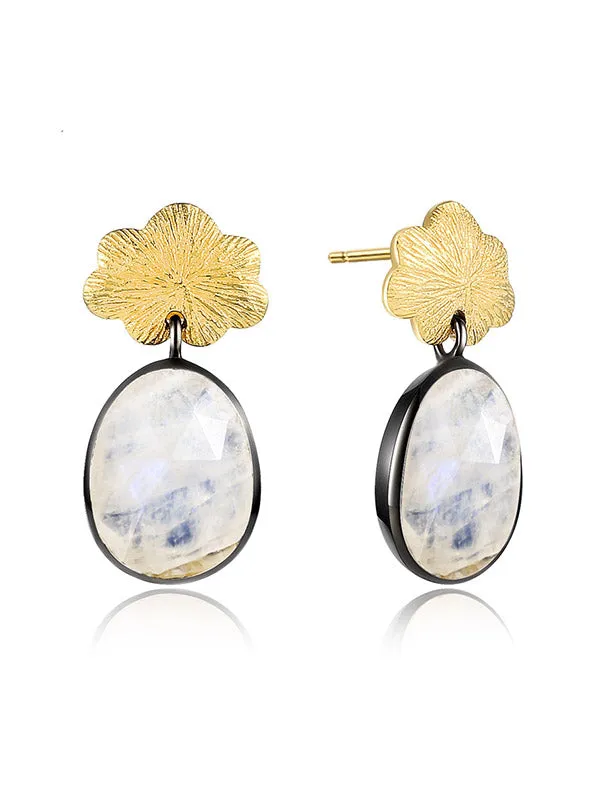 S925 Sterling Silver Flower Pattern Earrings