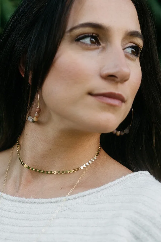 Salinas Moonstone Gold Hoop Earrings