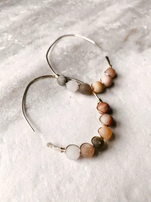 Salinas Moonstone Gold Hoop Earrings