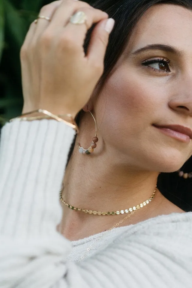 Salinas Moonstone Gold Hoop Earrings