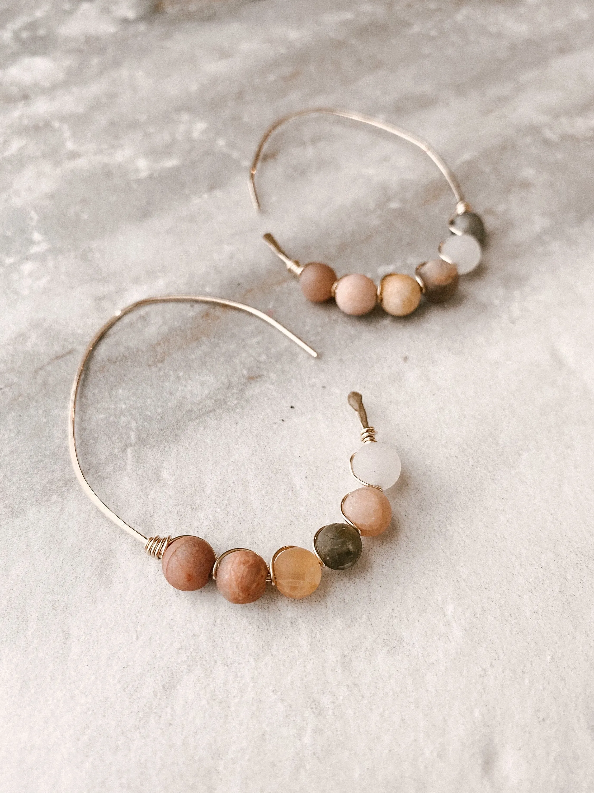 Salinas Moonstone Gold Hoop Earrings