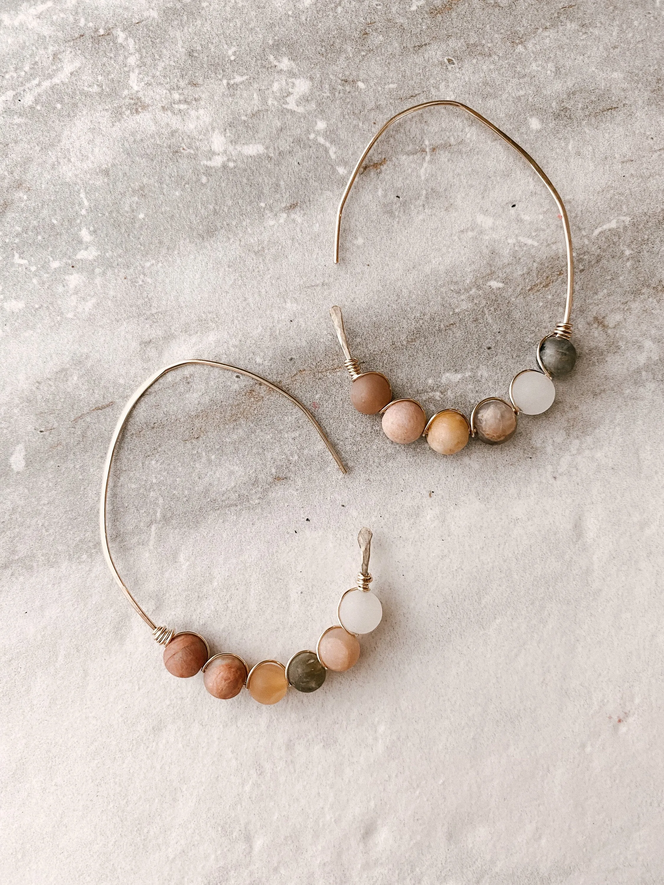 Salinas Moonstone Gold Hoop Earrings