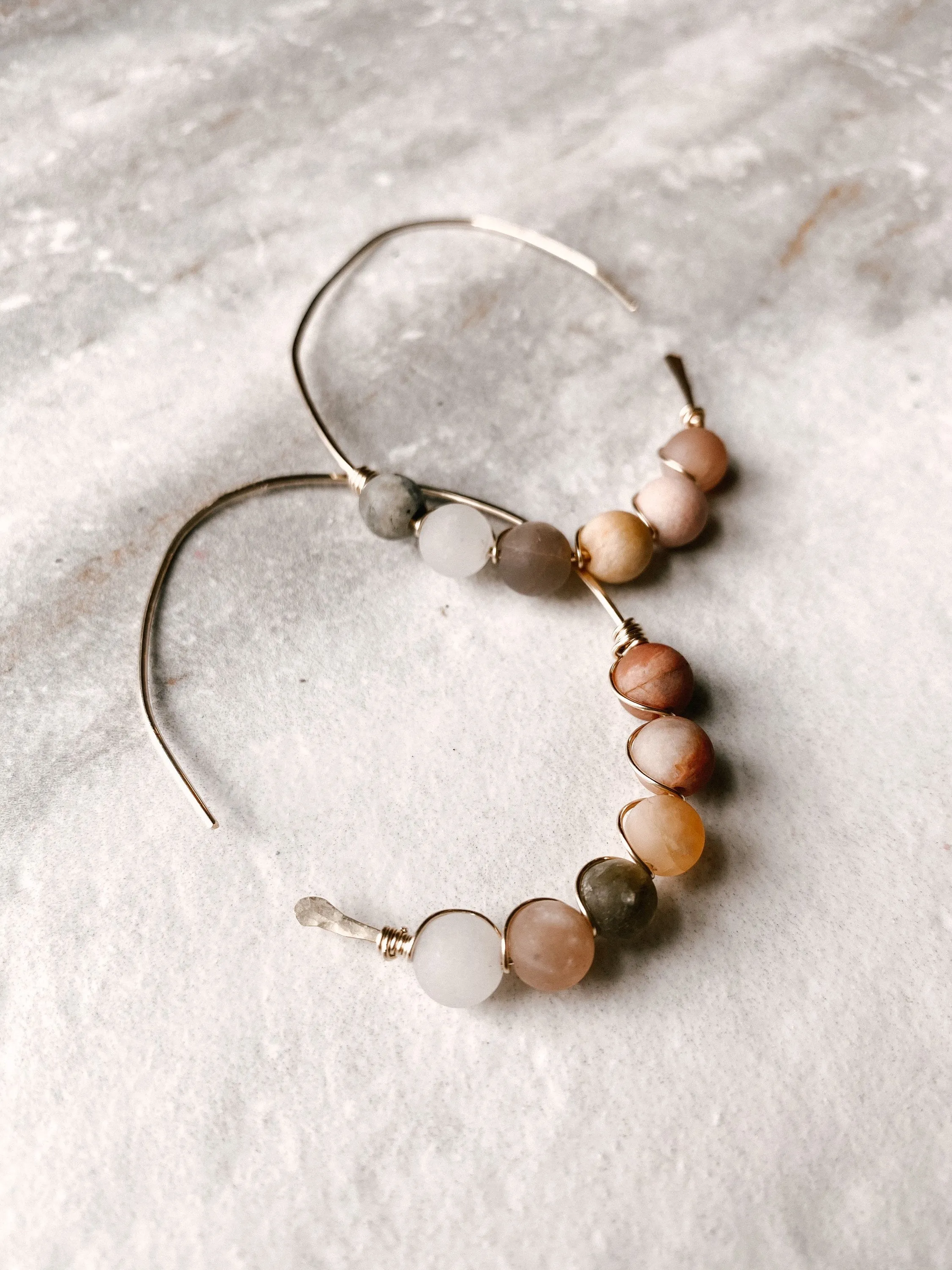 Salinas Moonstone Gold Hoop Earrings