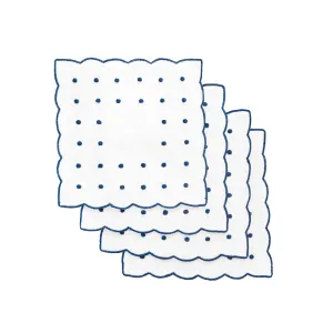 Scallop & Swiss Dot Cocktail Napkins