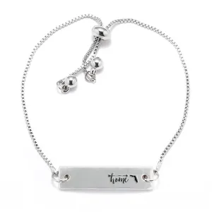 Silver Home is Florida Adjustable Bar Bracelet