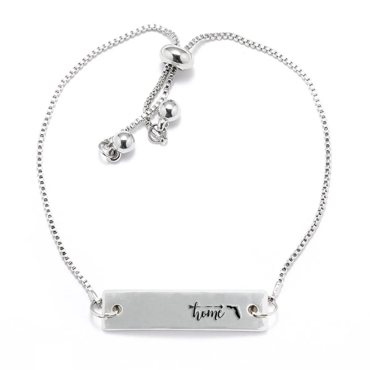 Silver Home is Florida Adjustable Bar Bracelet