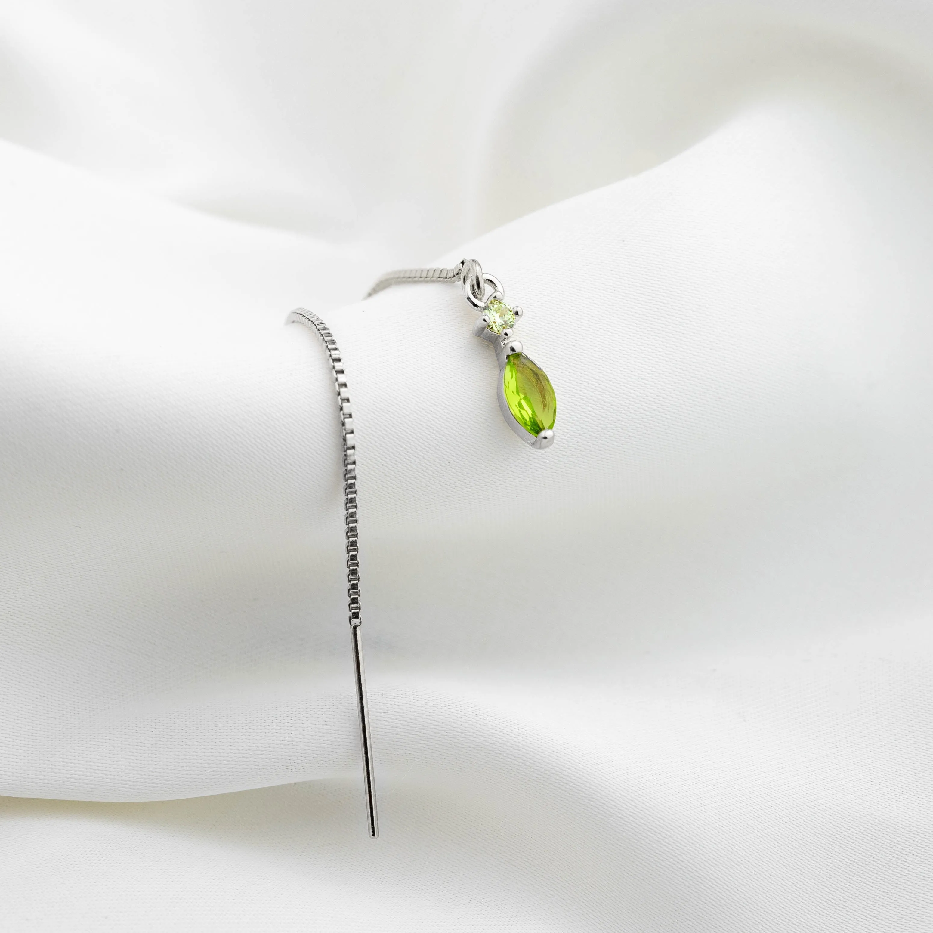 Silver Sparkling Peridot Earthread