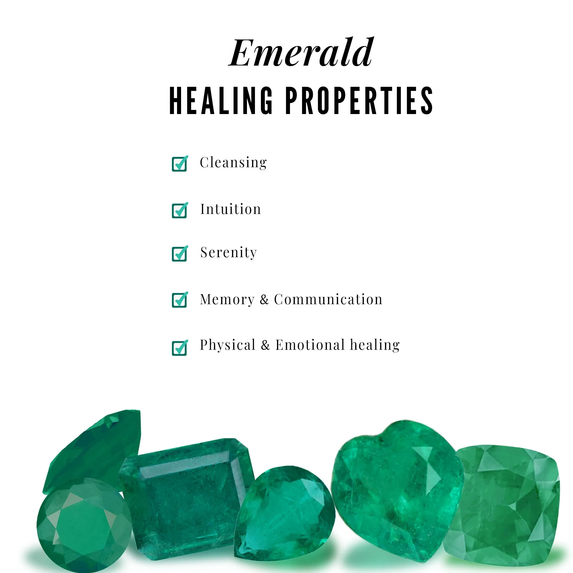 Simple Round Cut Emerald and Triangle Shape Moissanite jewelry Set