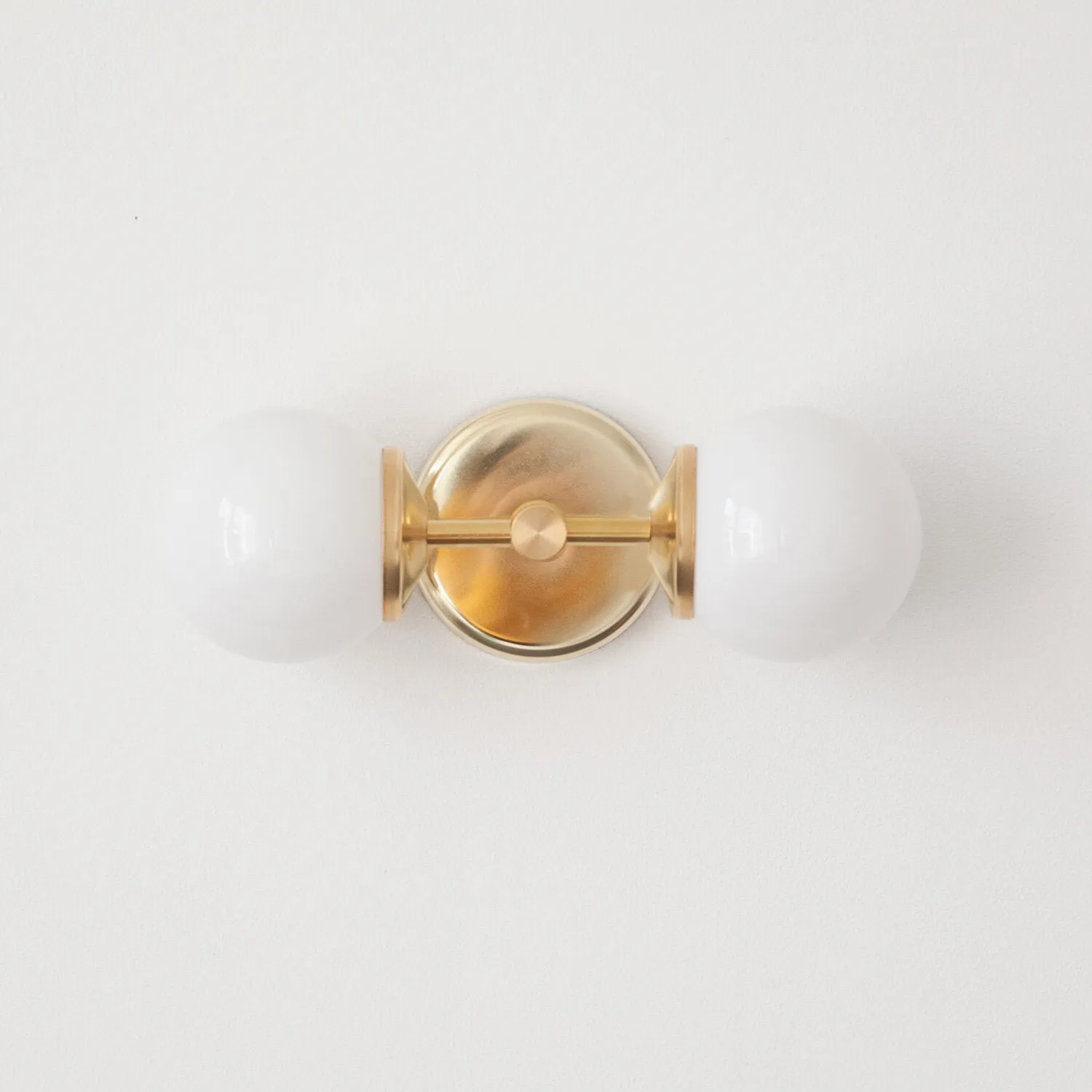 Small Opal Glass Double Arm Wall Light