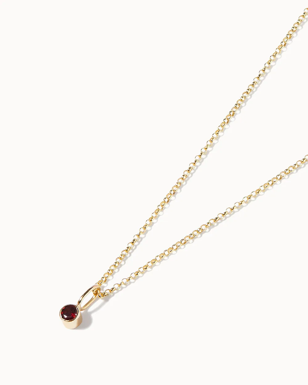 Solid Gold Garnet January Birthstone Charm