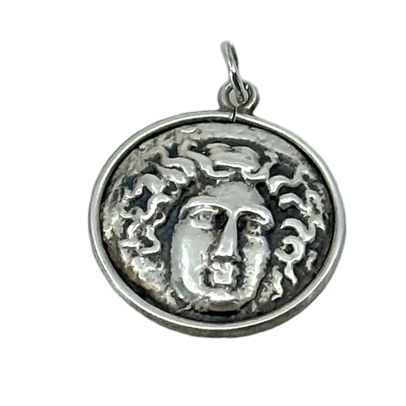 sterling silver LARISSA & ZEUS drachma Greek coin pendant GM10