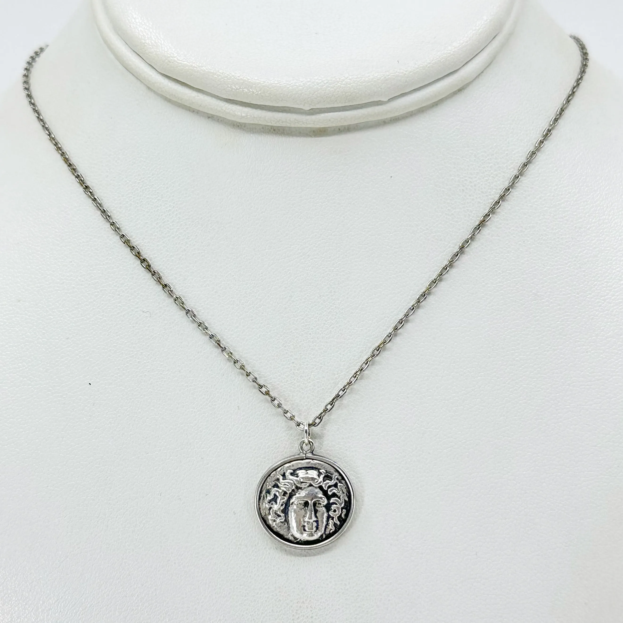 sterling silver LARISSA & ZEUS drachma Greek coin pendant GM10