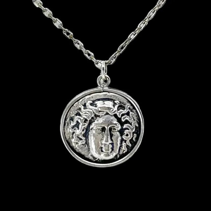 sterling silver LARISSA & ZEUS drachma Greek coin pendant GM10