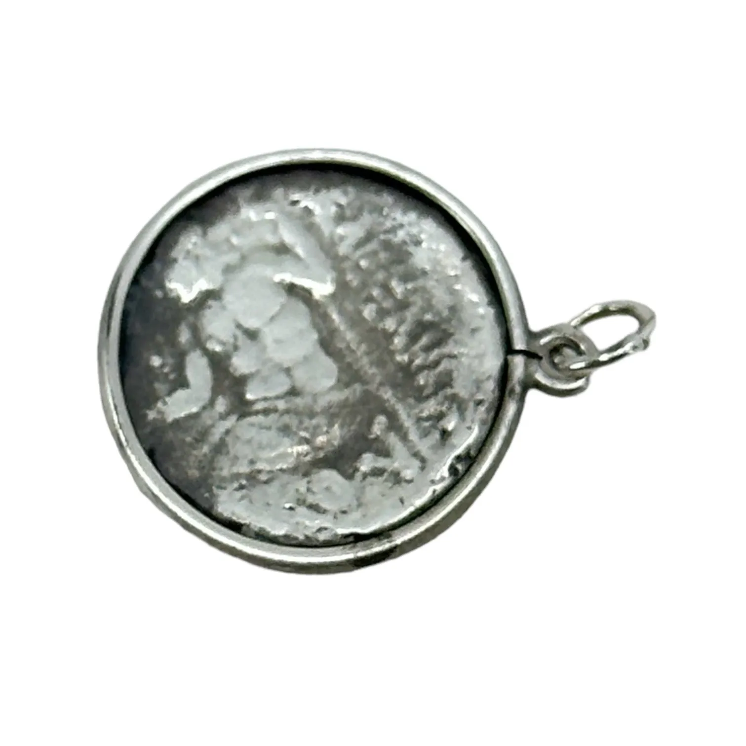 sterling silver LARISSA & ZEUS drachma Greek coin pendant GM10