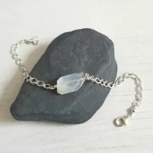 Sterling Silver Raw Moonstone Bracelet