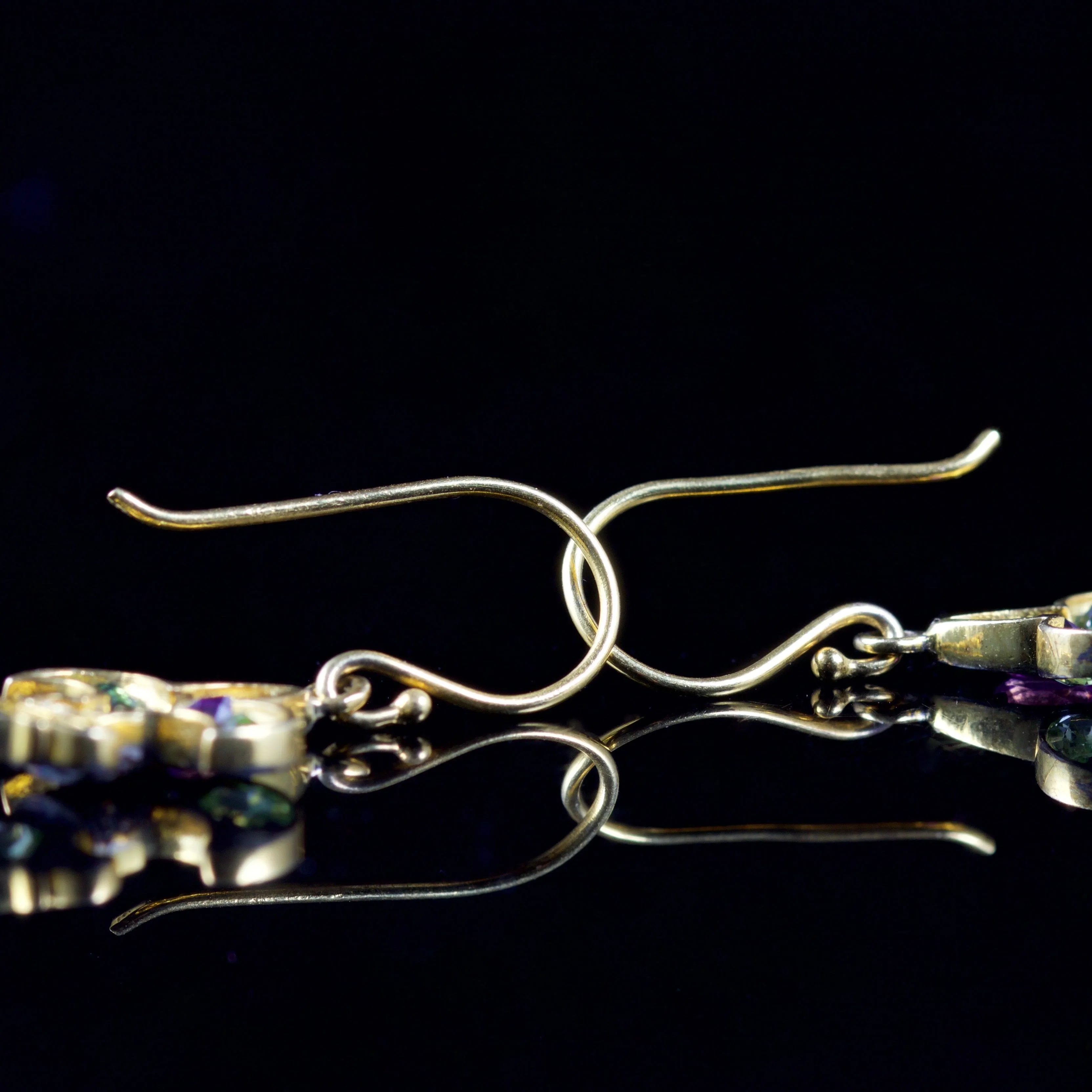 Suffragette Fleur De Lys Earrings 18Ct Gold Silver