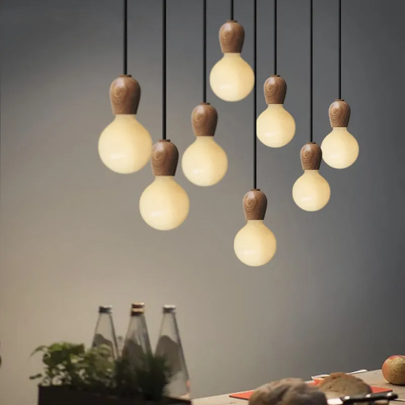 Tapered Wood Pendant Light Socket