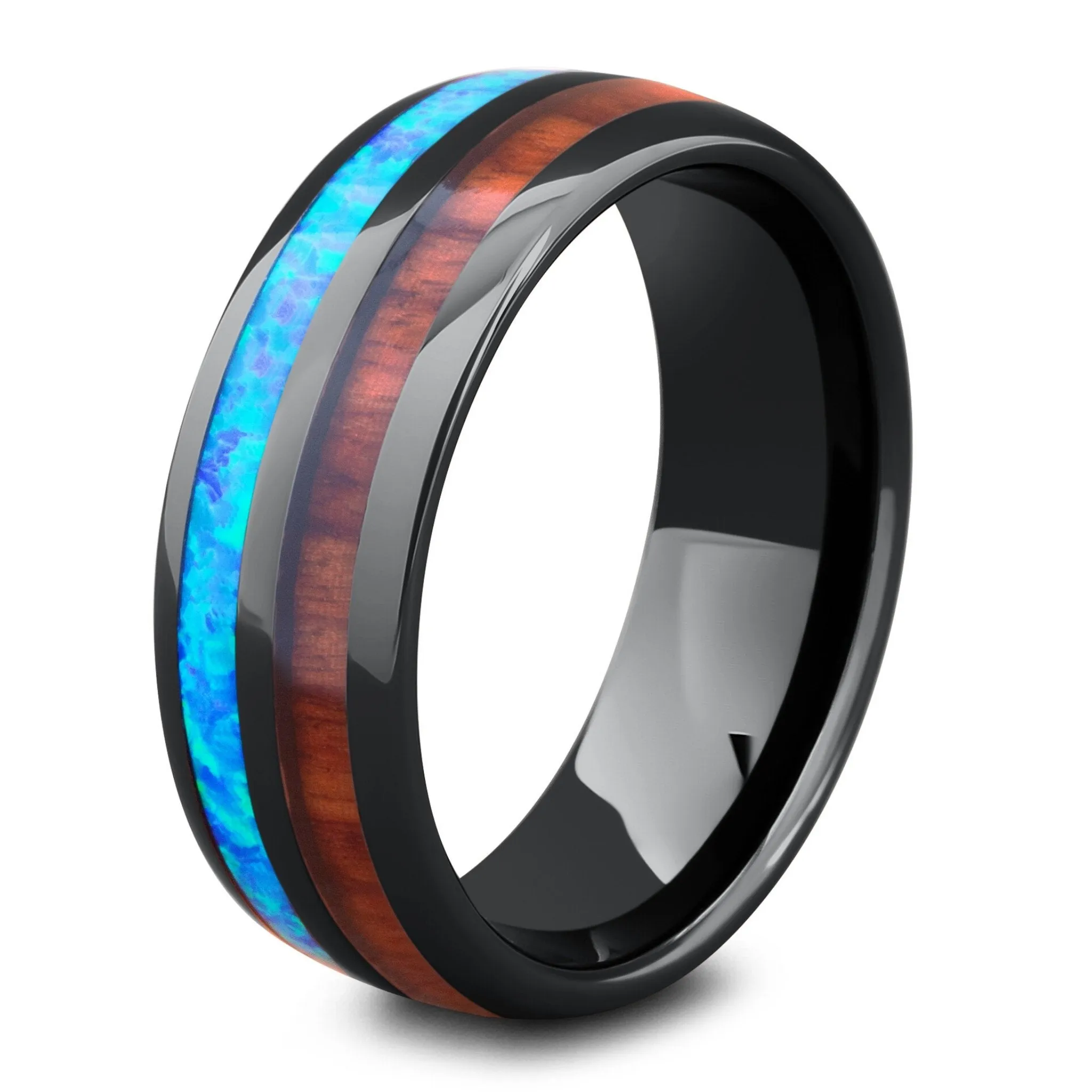 The Opal Wooden Barrel Ring