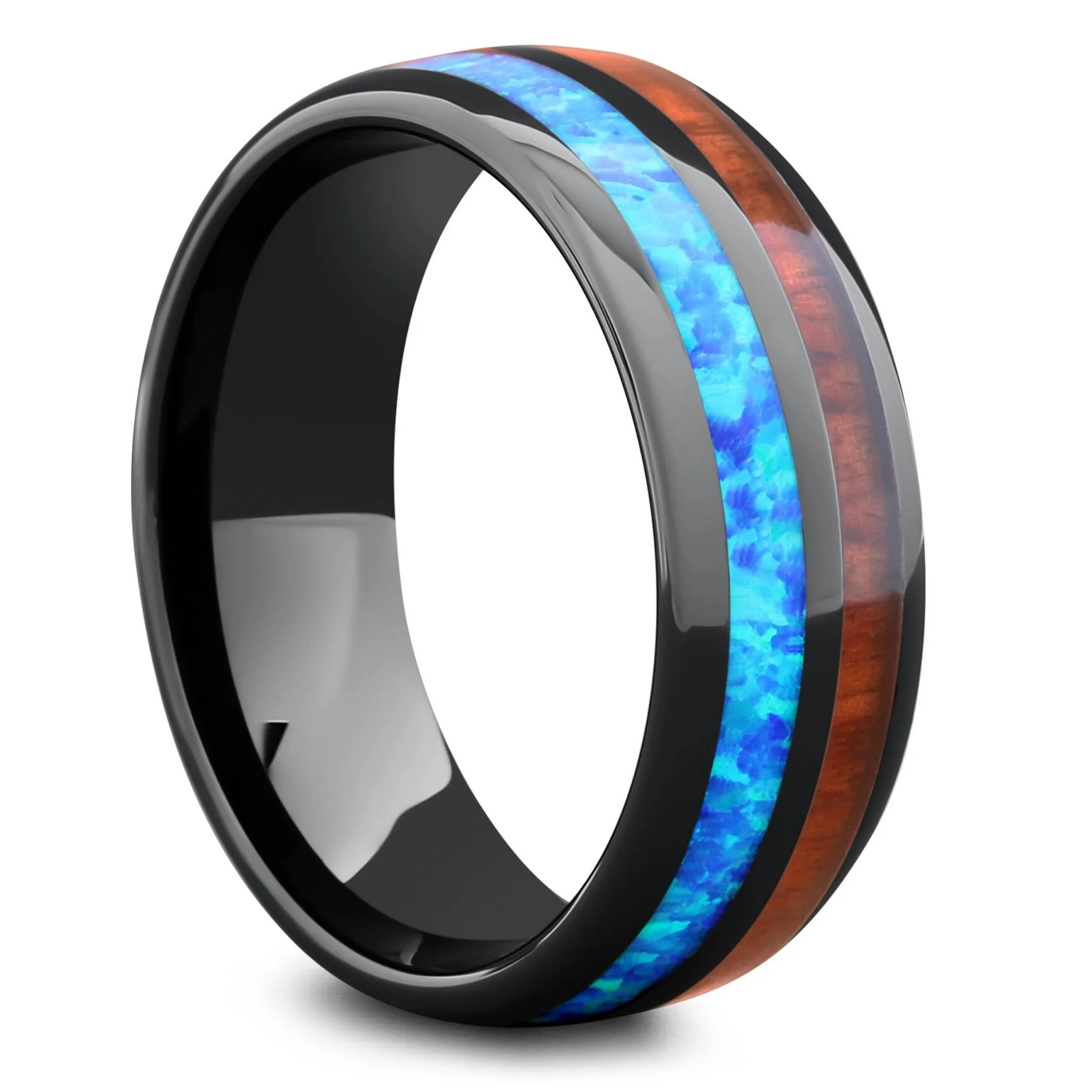 The Opal Wooden Barrel Ring