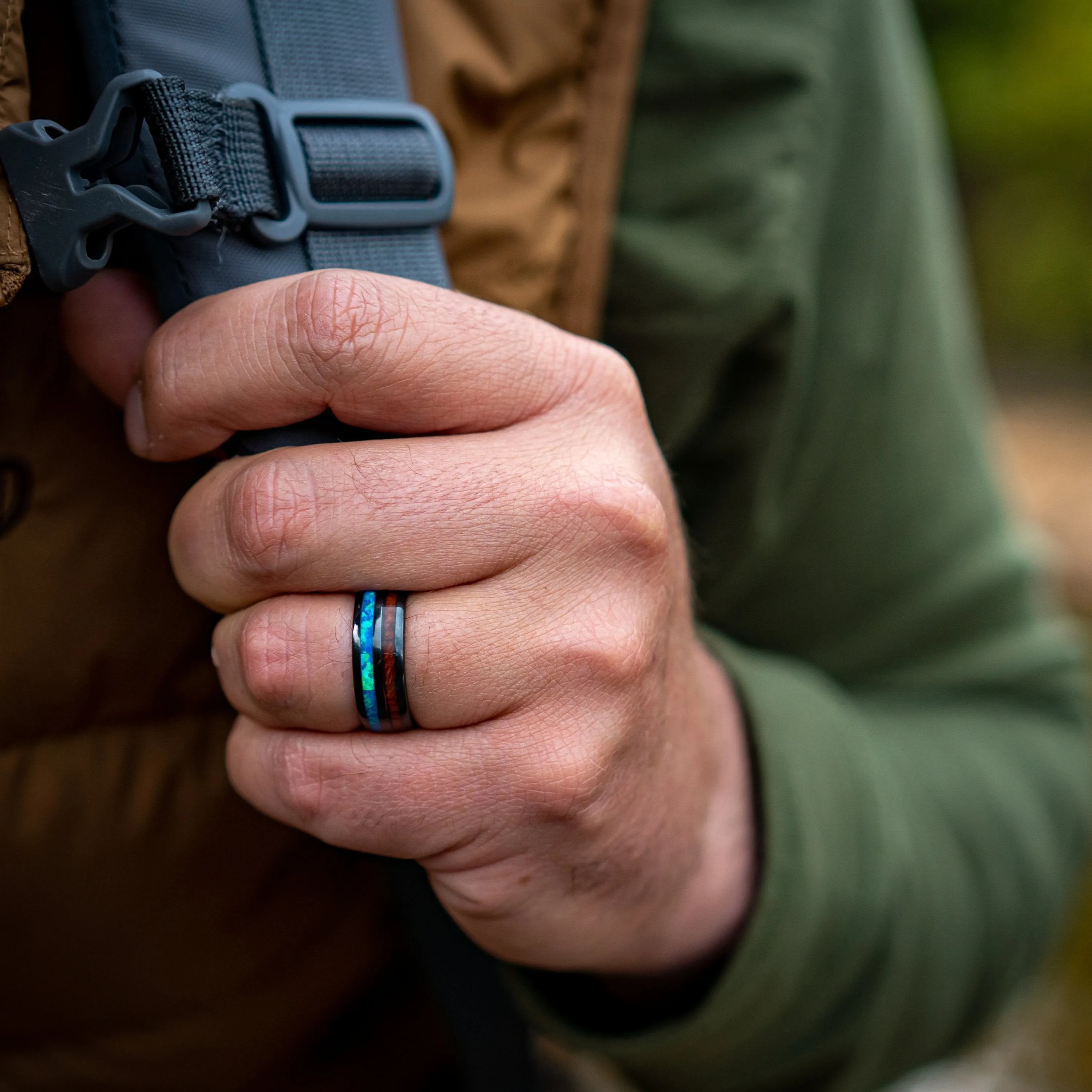 The Opal Wooden Barrel Ring