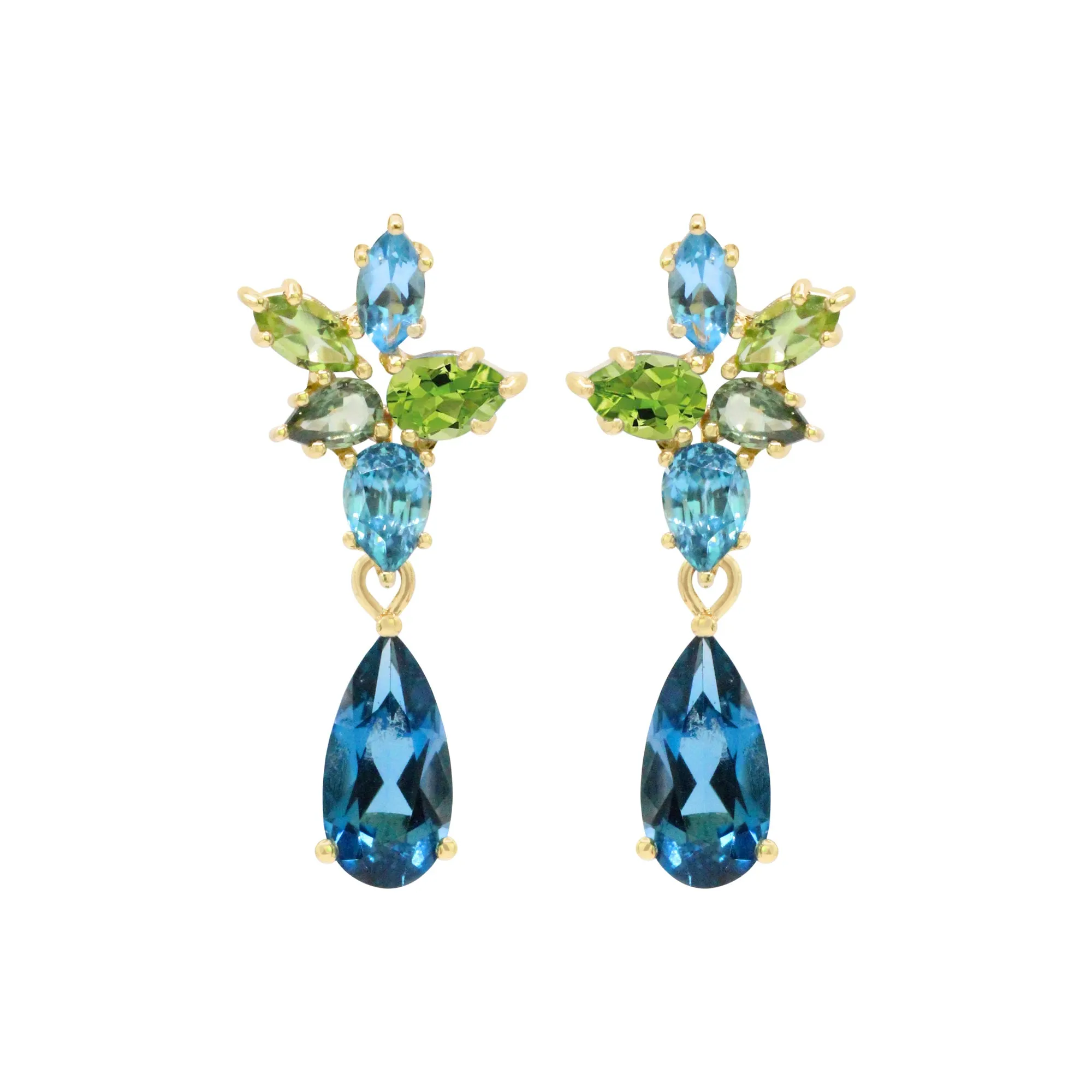 The Starlet 18K Cluster Gemstone Earrings
