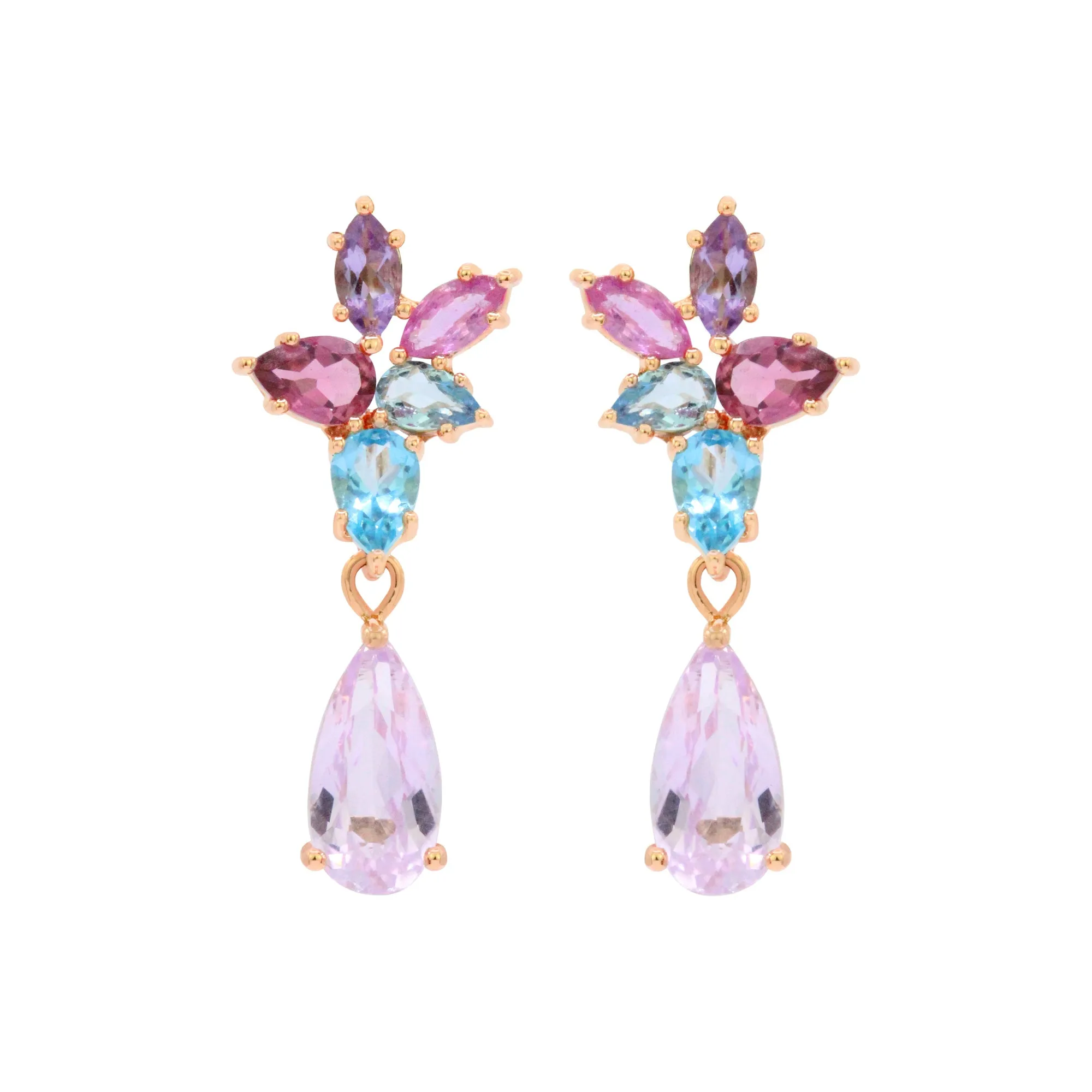 The Starlet 18K Cluster Gemstone Earrings