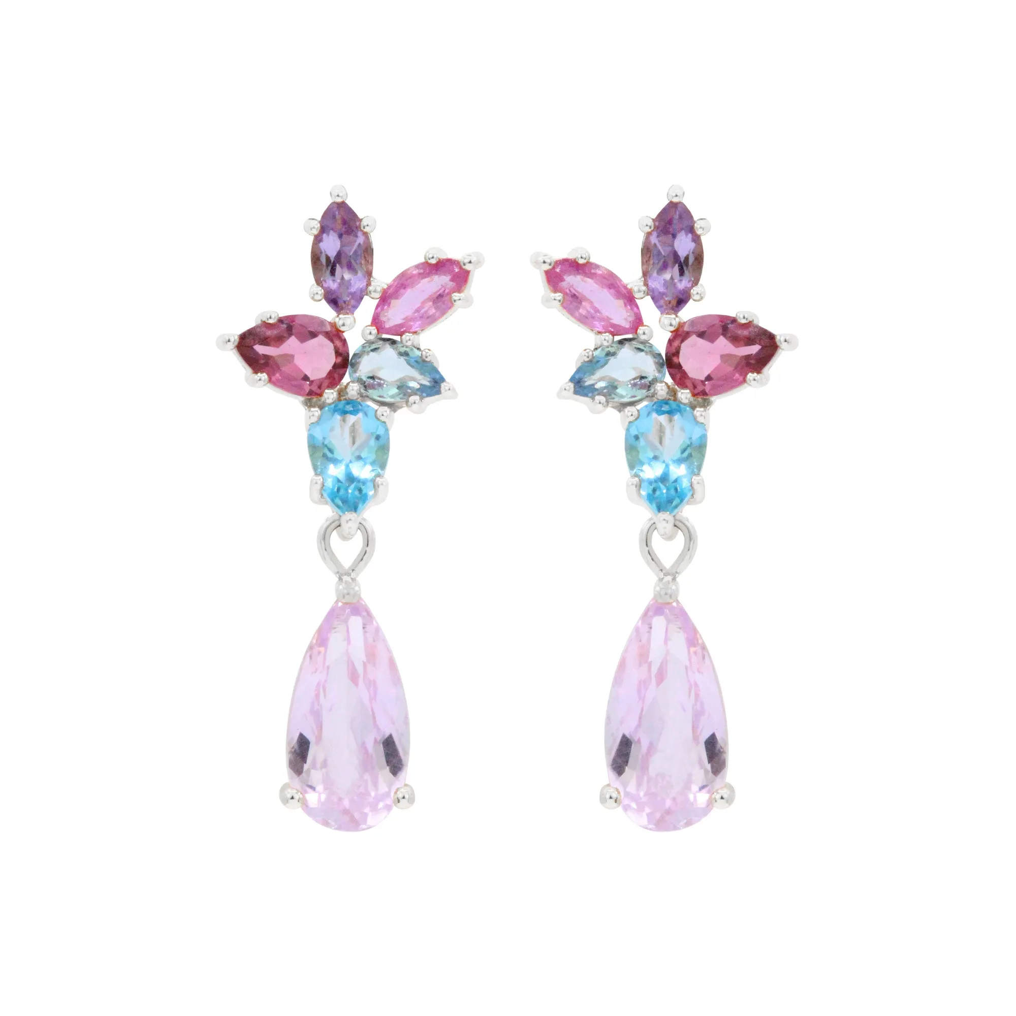 The Starlet 18K Cluster Gemstone Earrings
