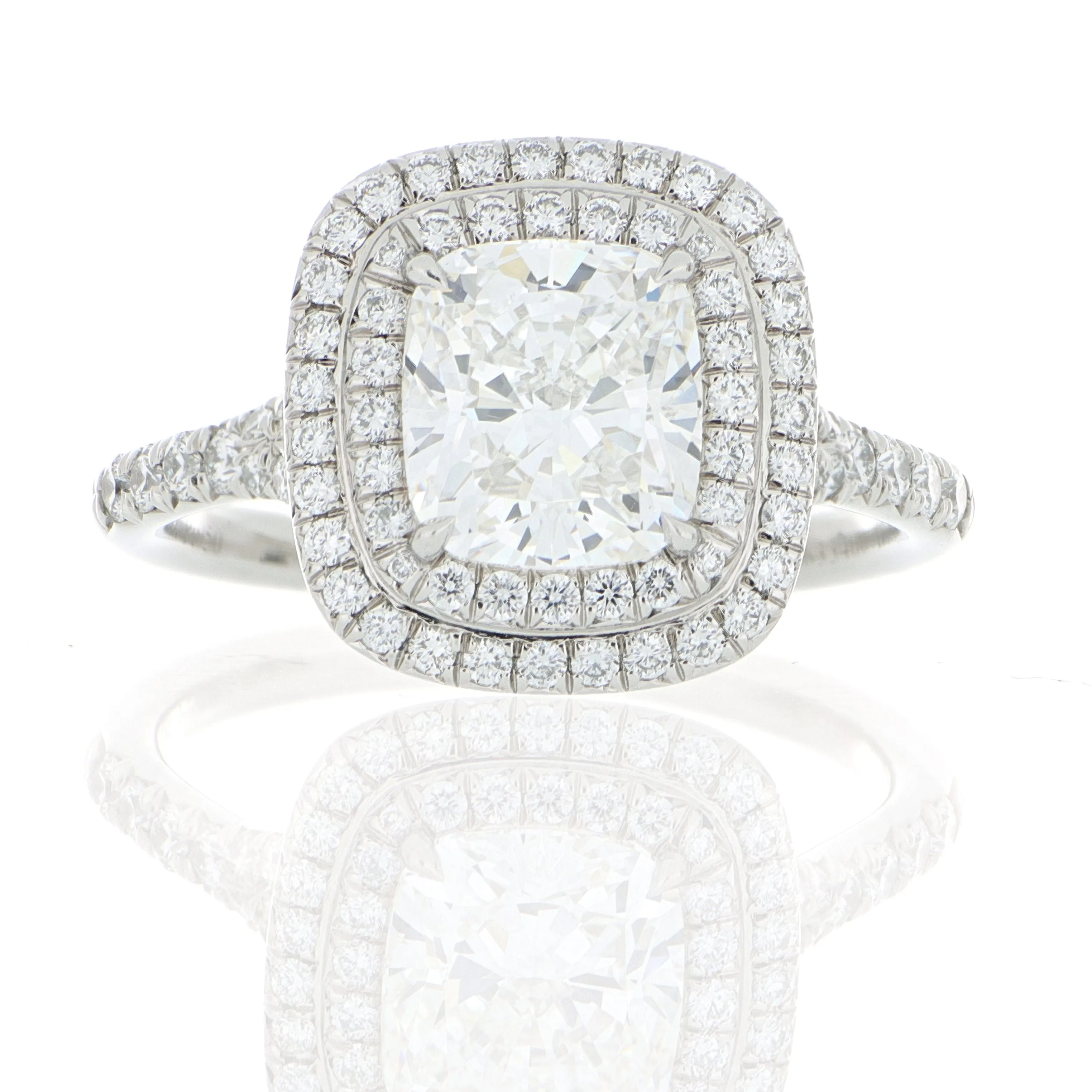 Tiffany & Co. SolesteÂ® Platinum Cushion Halo Engagement Ring