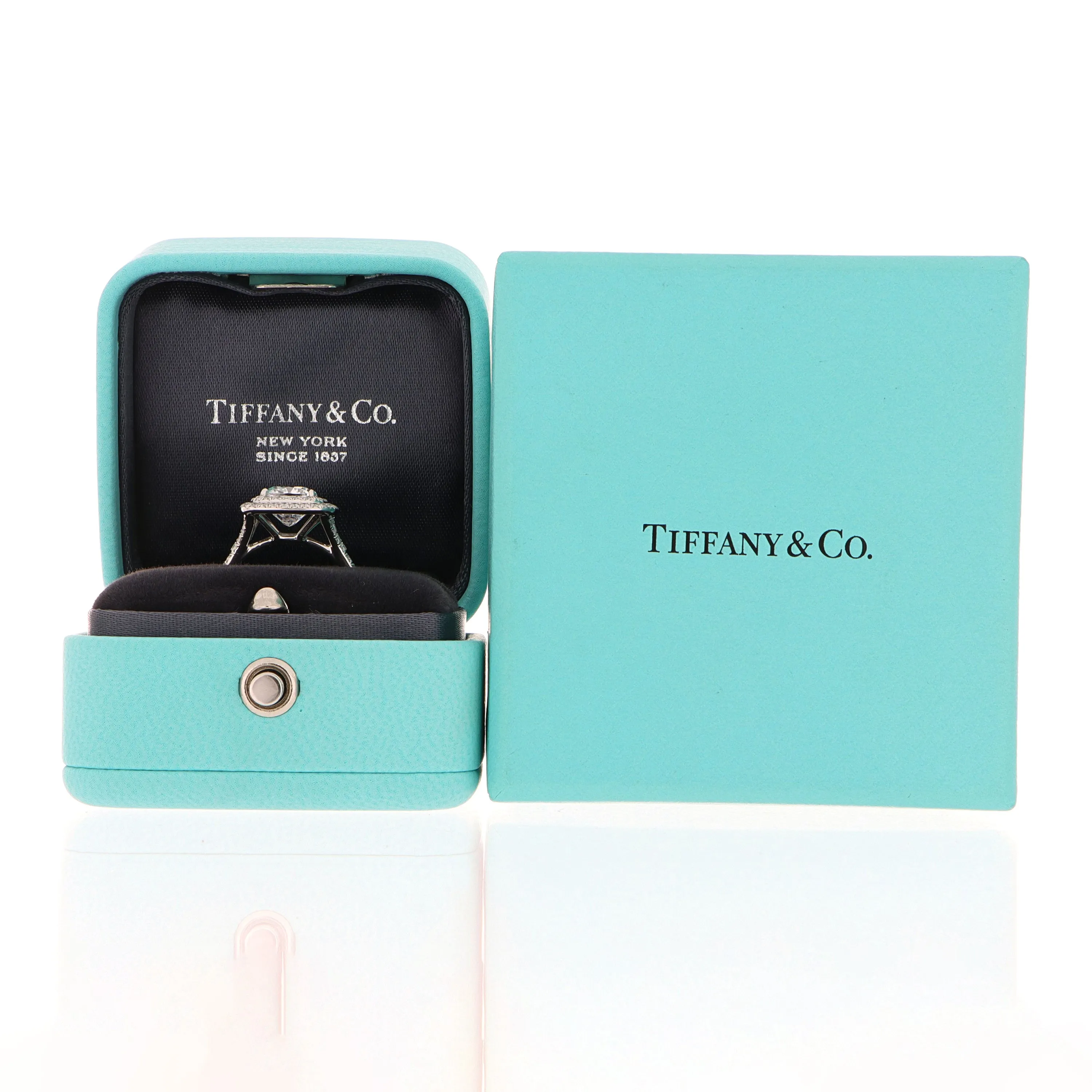 Tiffany & Co. SolesteÂ® Platinum Cushion Halo Engagement Ring