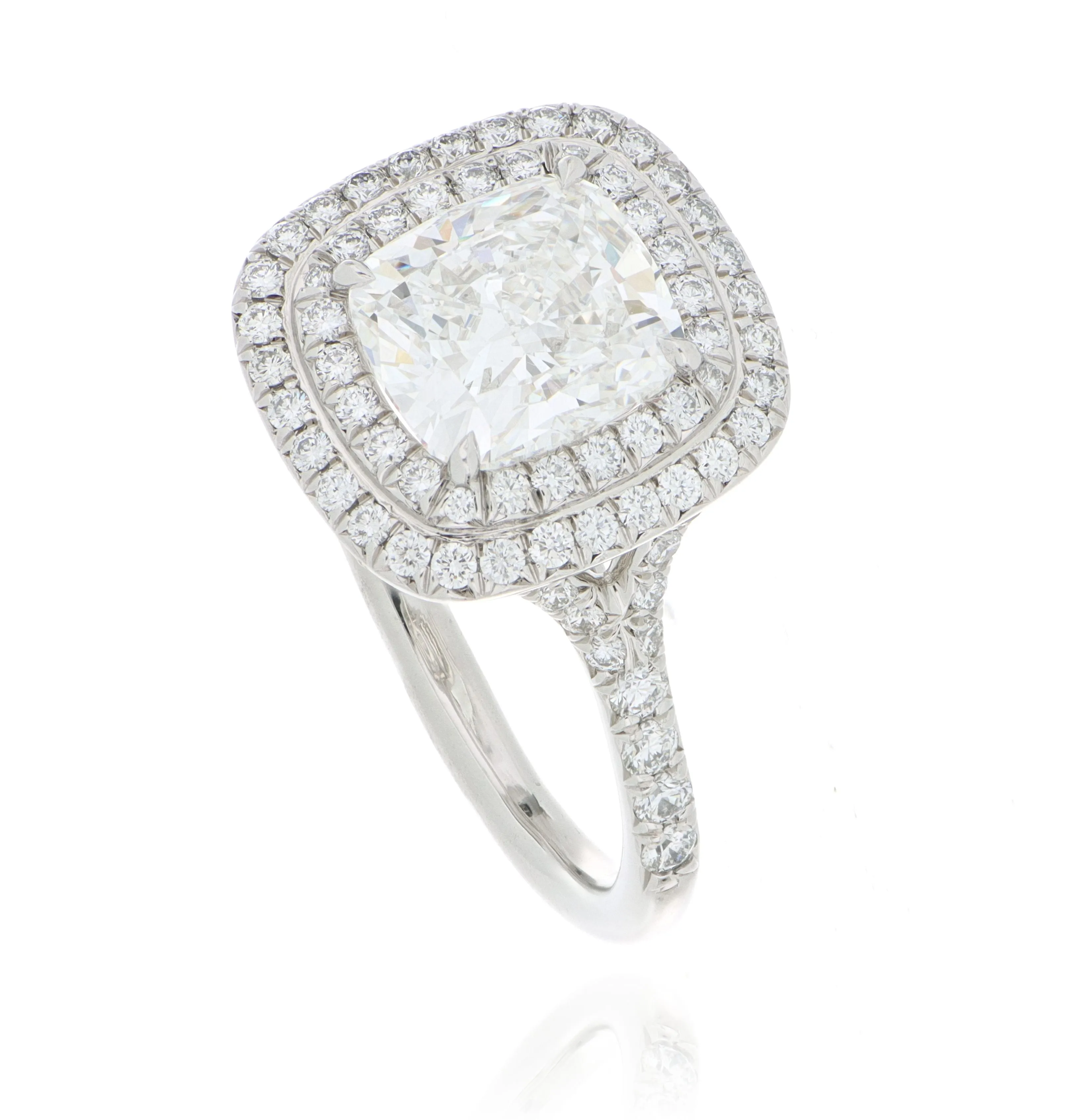 Tiffany & Co. SolesteÂ® Platinum Cushion Halo Engagement Ring