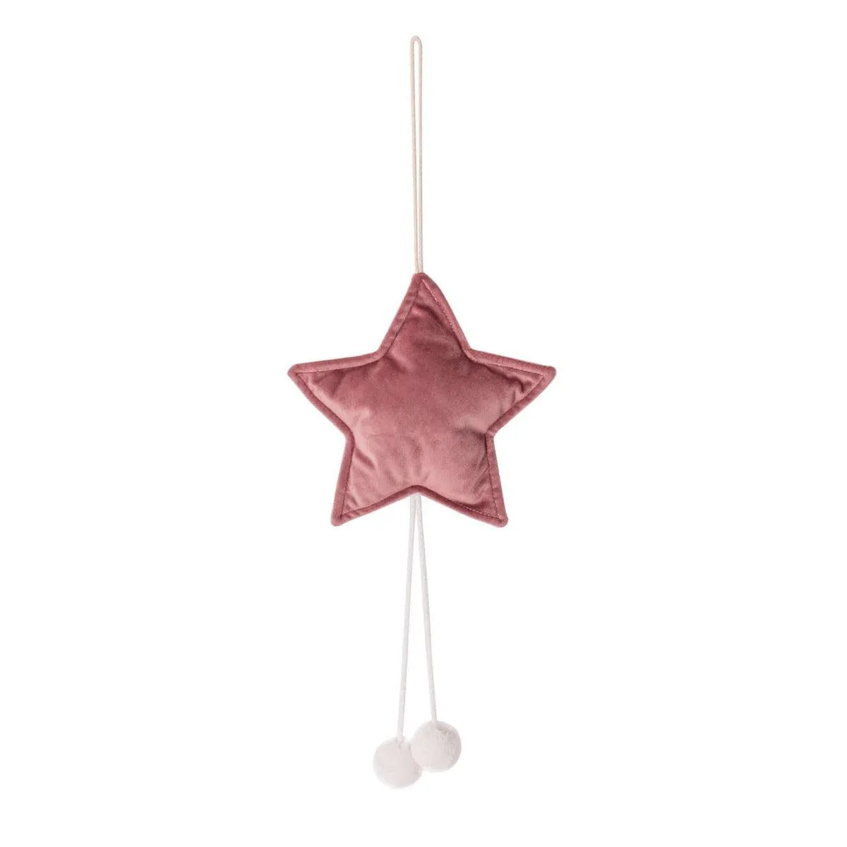 Velvet Star Pendant Pink old rose | Little star pendant with pompoms