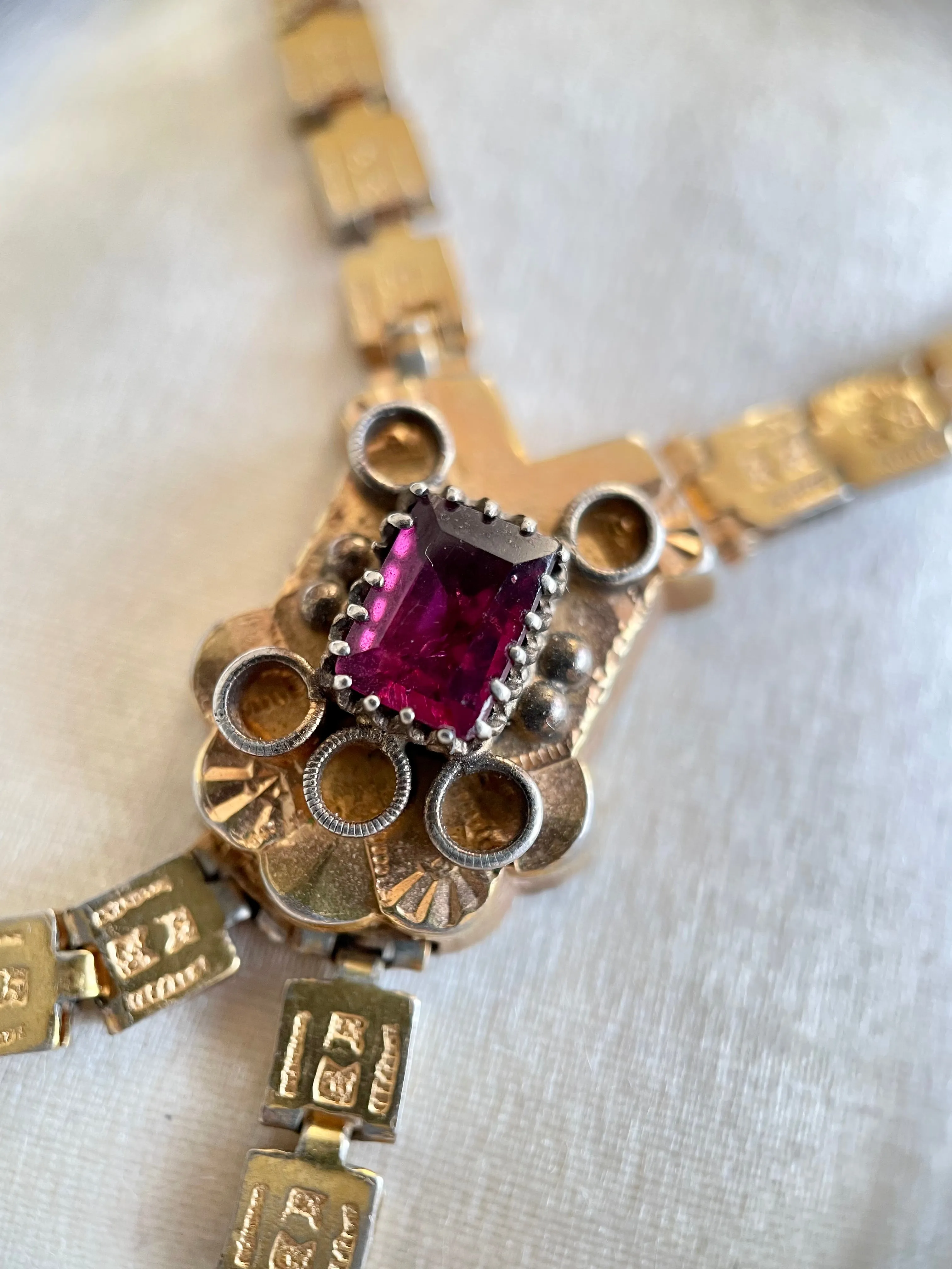 Victorian Chased Book Chain Necklace